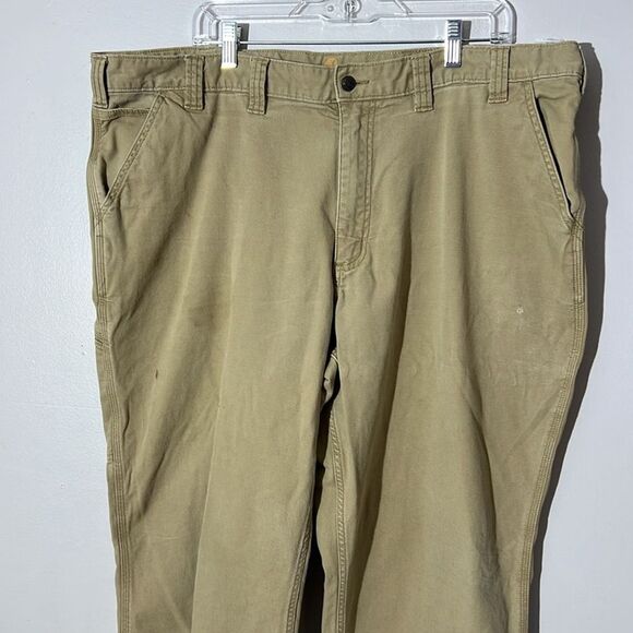 Carhartt Tan Brown Relaxed Fit Carpenter Utility Work Men's Pants 44 x 30 - Picture 4 of 9